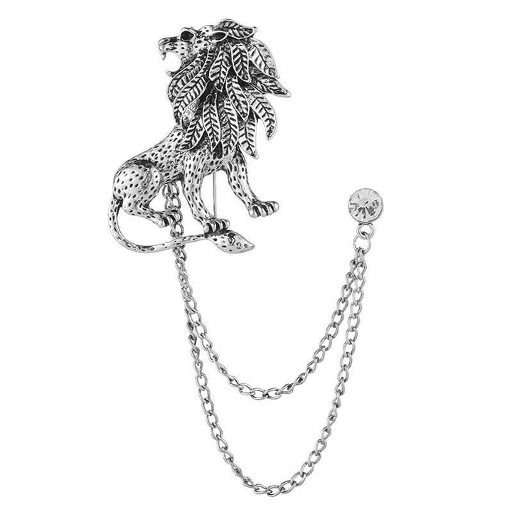 Men's Domineering Lion Chain Brooch - image 4