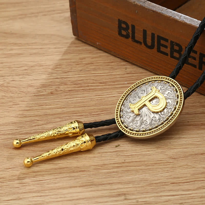 Western Cowboy Shirt Accessory Alphabet A To Z Bolo Tie - P - image 19