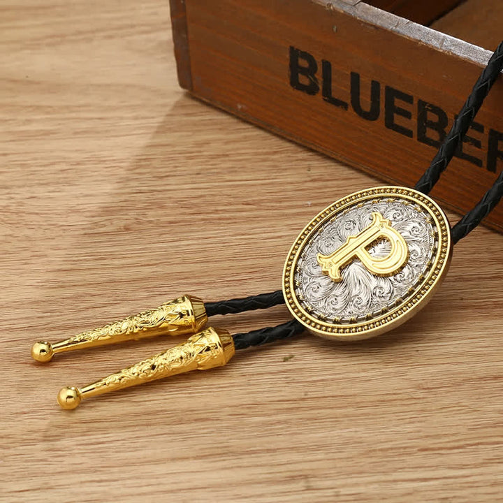 Western Cowboy Shirt Accessory Alphabet A To Z Bolo Tie - P - image 19