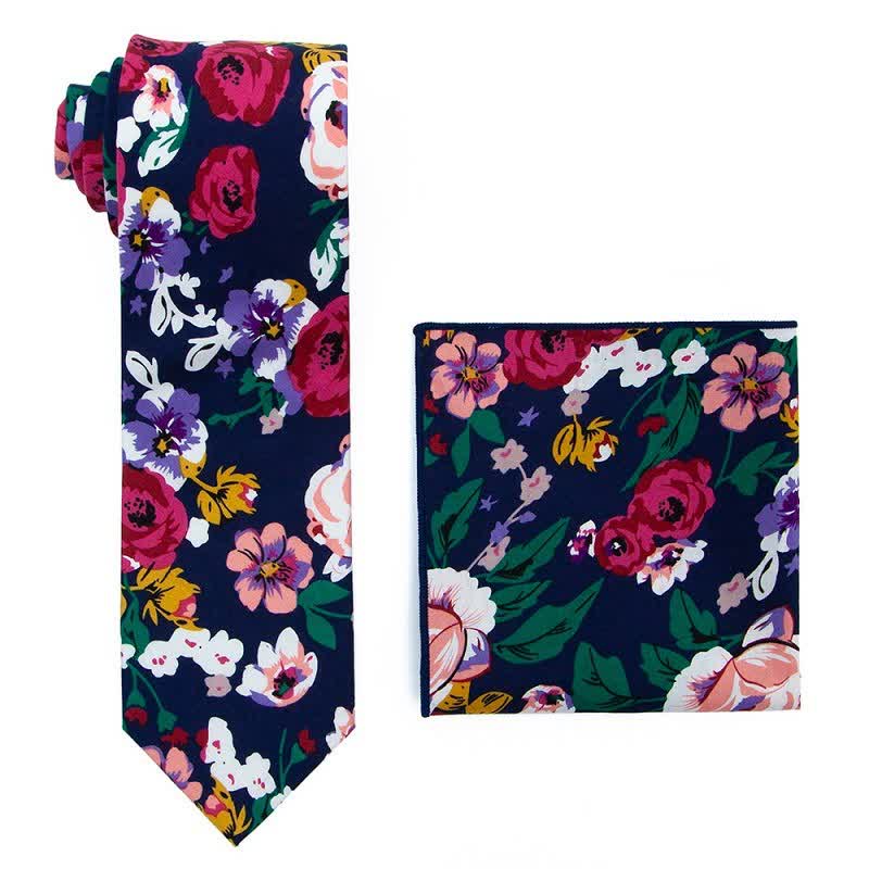 2Pcs Men's Bohemian Style Floral Necktie Set - Style #3 - image 4