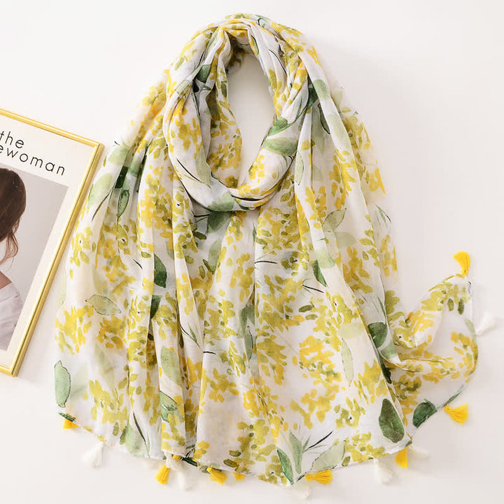 Women's Thin Lovely Butterfly Floral Tassel Scarf - Style #24 - image 29