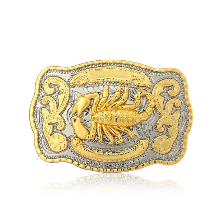 Men's DIY Golden Scorpion Buckle Leather Belt - image 3