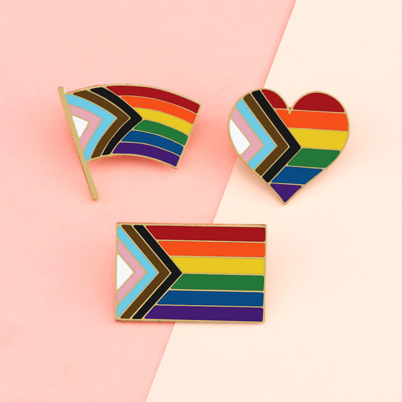 3Pcs Show Your Pride Rainbow Flag Brooch - image 1