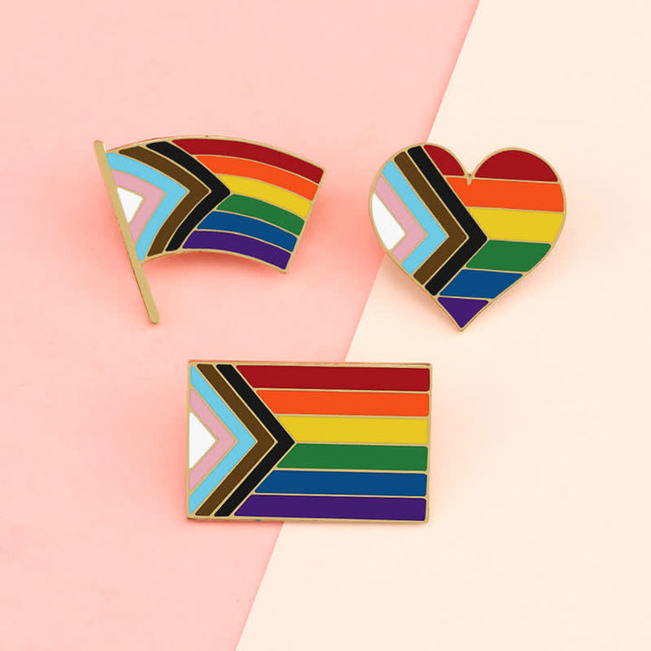 3Pcs Show Your Pride Rainbow Flag Brooch - image 1