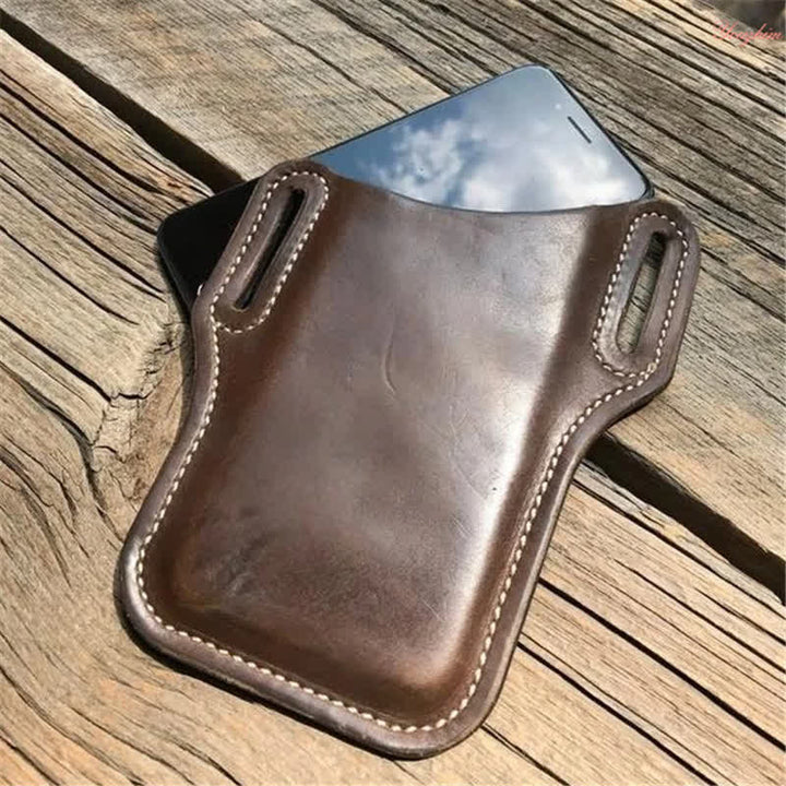 Mobile Phone Holster Leather Loop Case Belt Bag - image 1