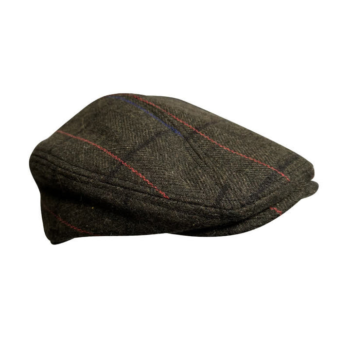 Vintage Olive Blue Orange Strips Beret Cap - image 3