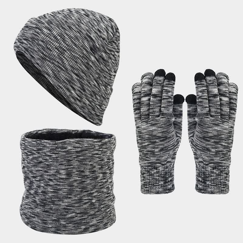 3Pcs Unisex Multi-Color Dying Hat Scarf Gloves Set - Gray - Adjustable (Approx. 21 5/8"-23 5/8") - image 8