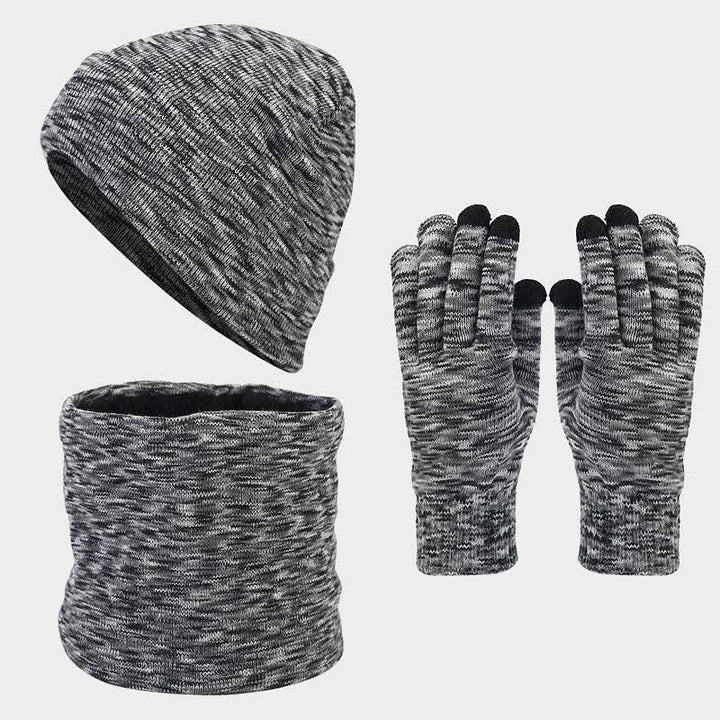 3Pcs Unisex Multi-Color Dying Hat Scarf Gloves Set - Gray - Adjustable (Approx. 21 5/8"-23 5/8") - image 8
