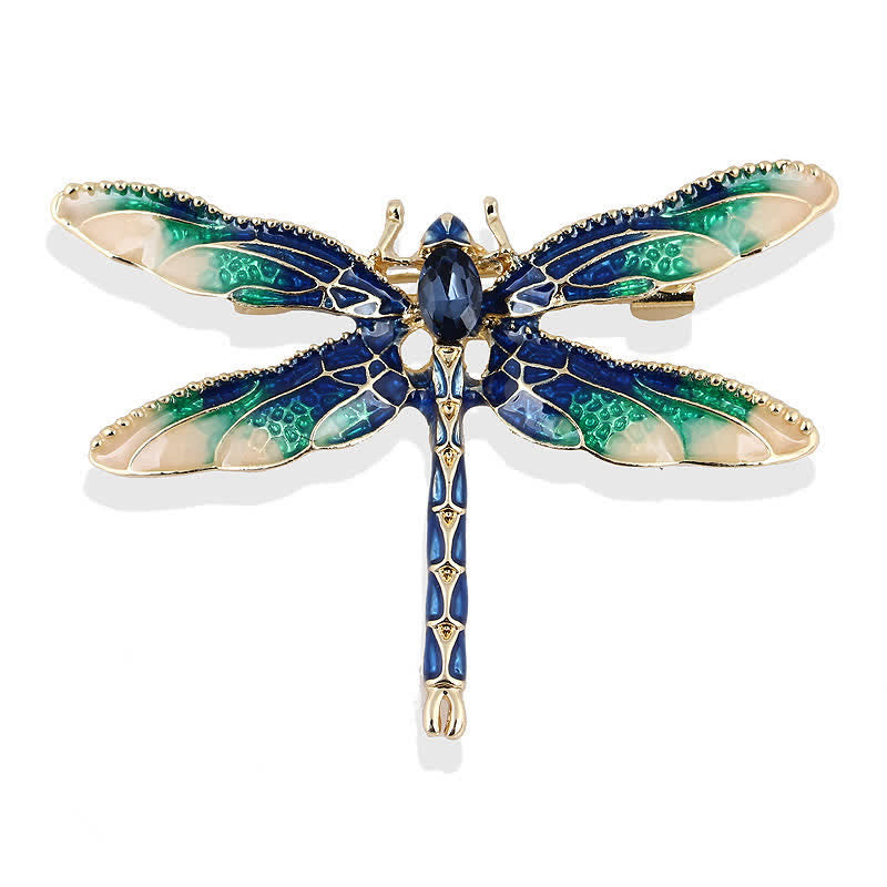 Women's Pretty Enamel Dragonfly Brooch - Blue - image 0