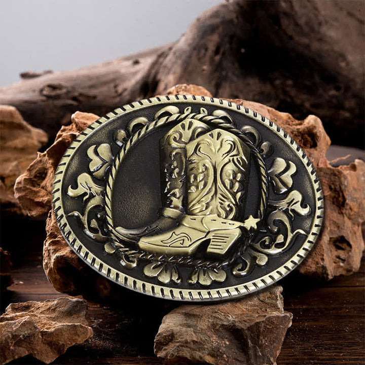 Men's DIY Cowboy Boots Buckle Leather Belt - Boots - Without Belt - image 0
