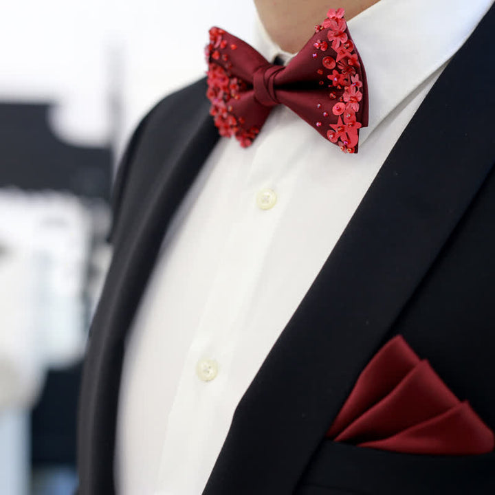 Men's Sequin Flourishing Bow Tie Pocket Square - image 4