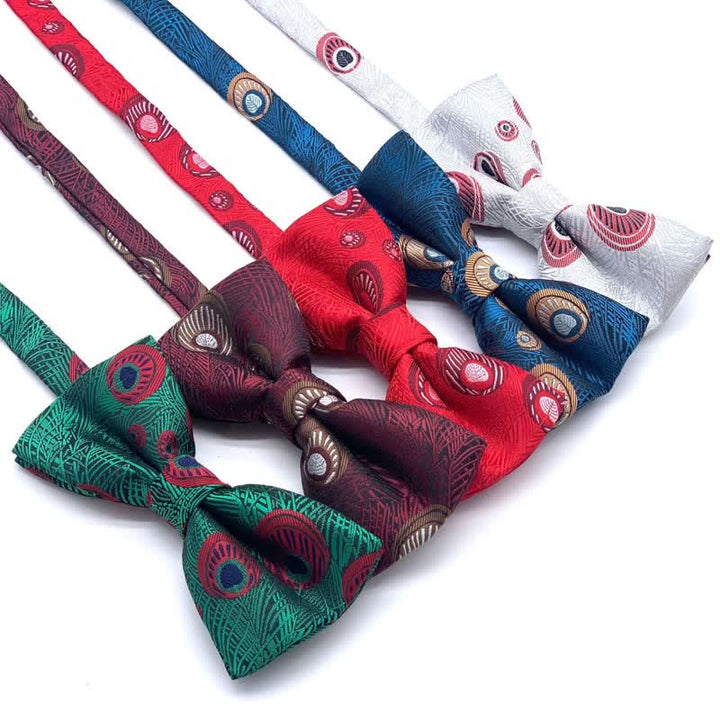 Men's Peacock Feather Pattern Bow Tie - image 0
