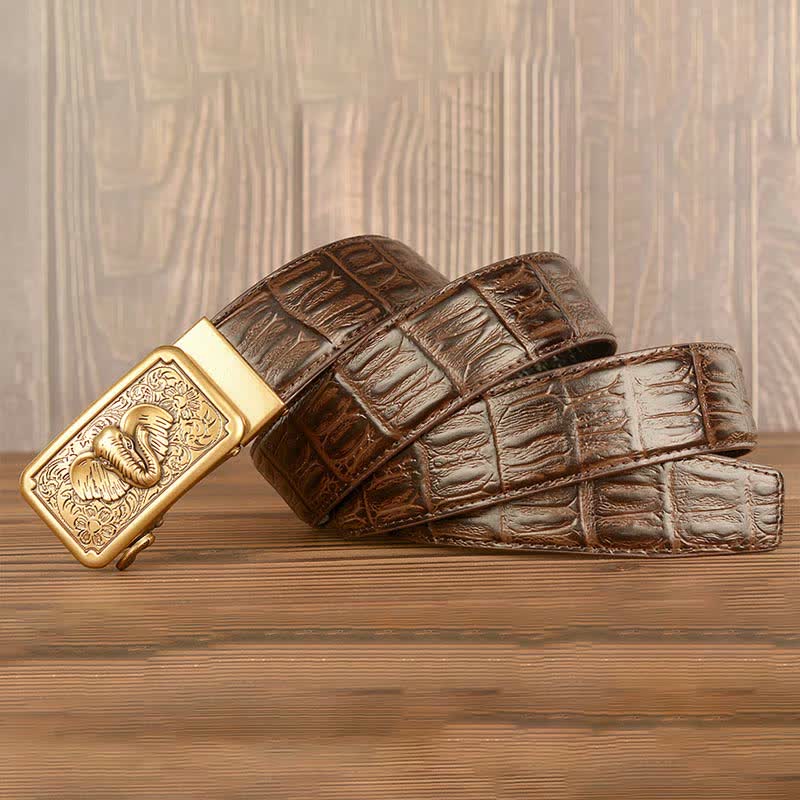 Men's Punk Elephant Alligator Pattern Leather Belt - image 22