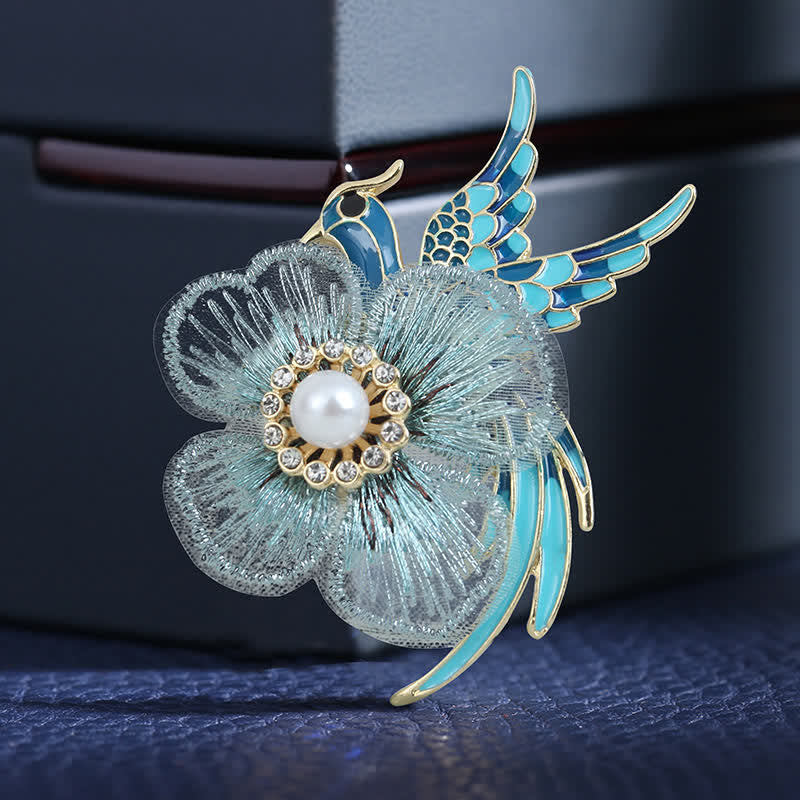 Women's Embroidered Phoenix Bird Brooch - image 2