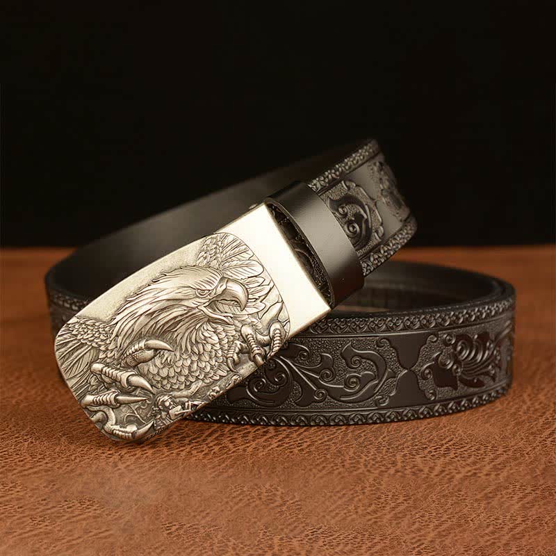 Men's Eagle Buckle Genuine Leather Embossing Belt - image 15