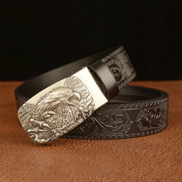 Men's Eagle Buckle Genuine Leather Embossing Belt - image 15