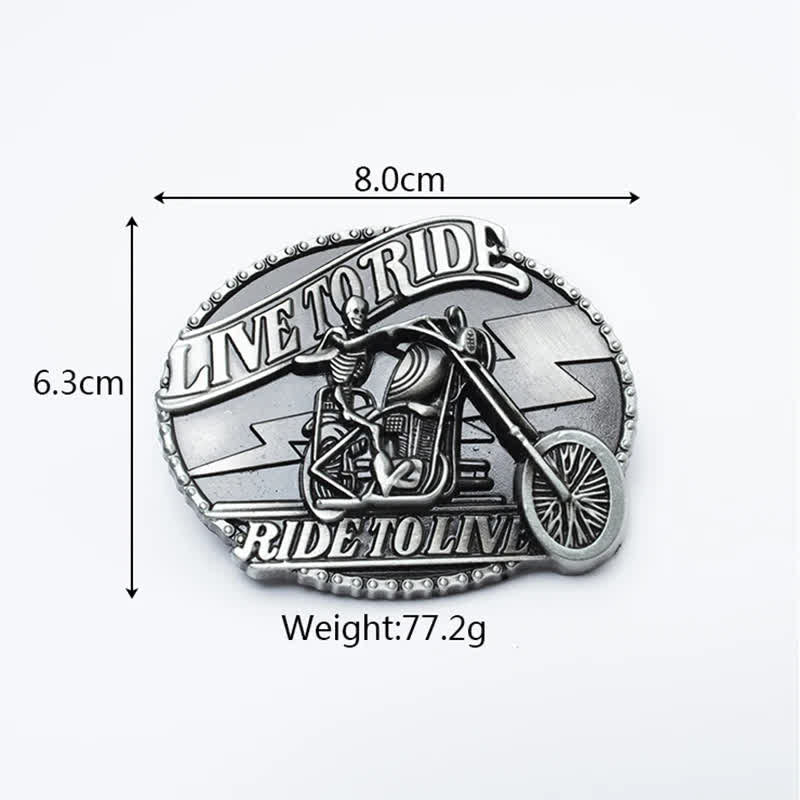 Men's Skeleton Motorcyclist Skull Leather Belt - image 9