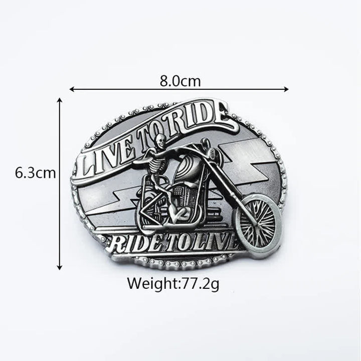 Men's Skeleton Motorcyclist Skull Leather Belt - image 9