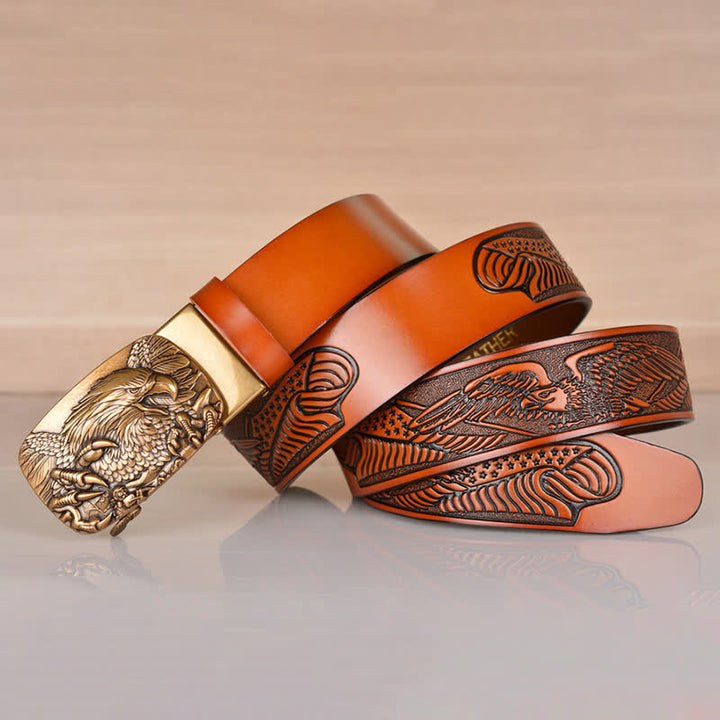 Men's Mighty Eagle Sharp Claw Automatic Buckle Leather Belt - image 22