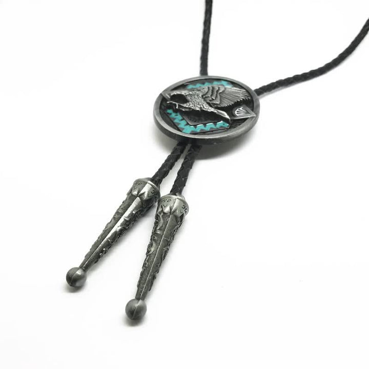 Native Western Vintage Tribal Flying Eagle Bolo Tie - image 3