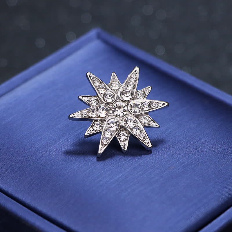 Men's Stunning Hexagram Star Brooch - Silver - image 2