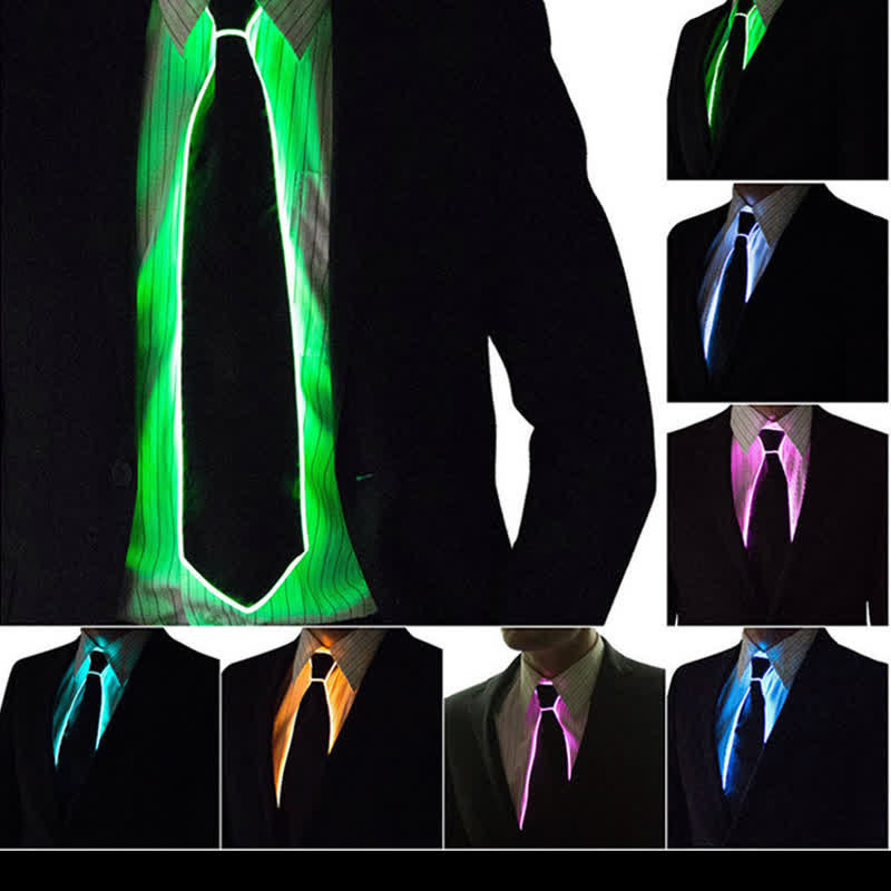 Funny Neon LED Colorful Glowing Necktie - image 2