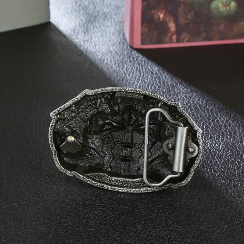 Men's DIY Skull Clown Joker Buckle Leather Belt - image 5