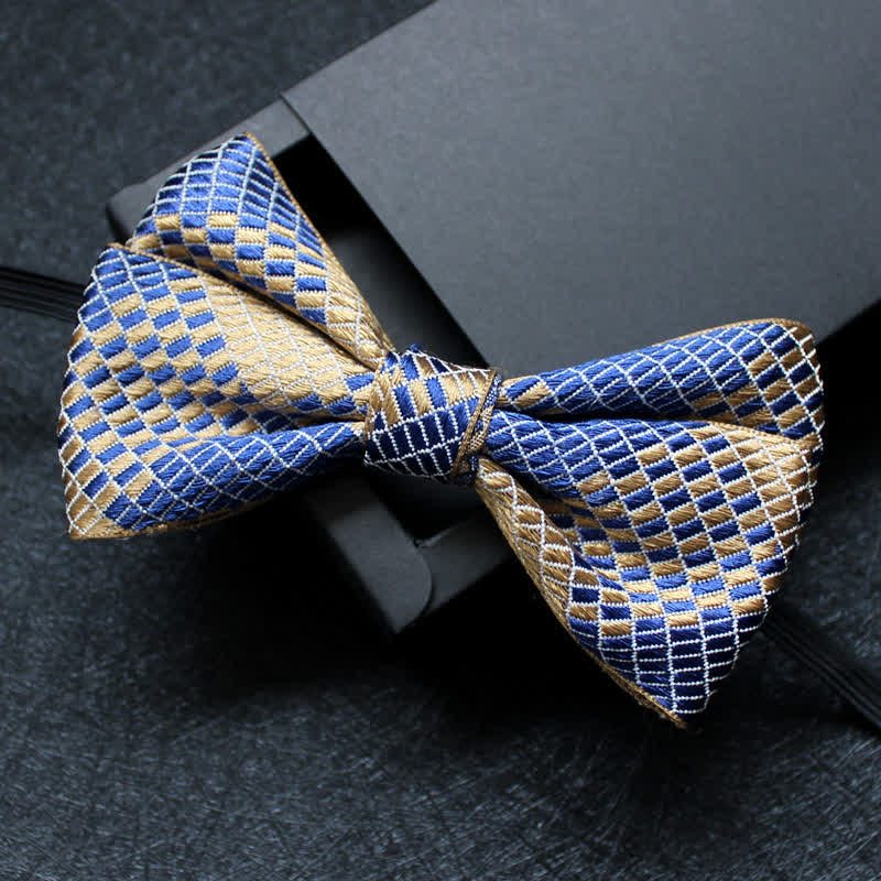 Men's Abstract Pattern Double Layers Bow Tie - Style #4 - image 5