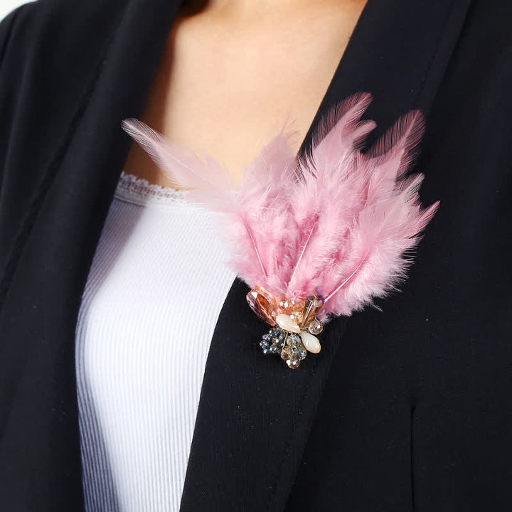 Women's Luxury Crystal Branch Snowflake Feather Brooch - image 8