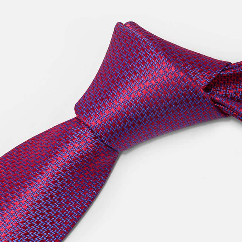 2Pcs Men's Noble Violet Red Gradient Necktie Set - image 3