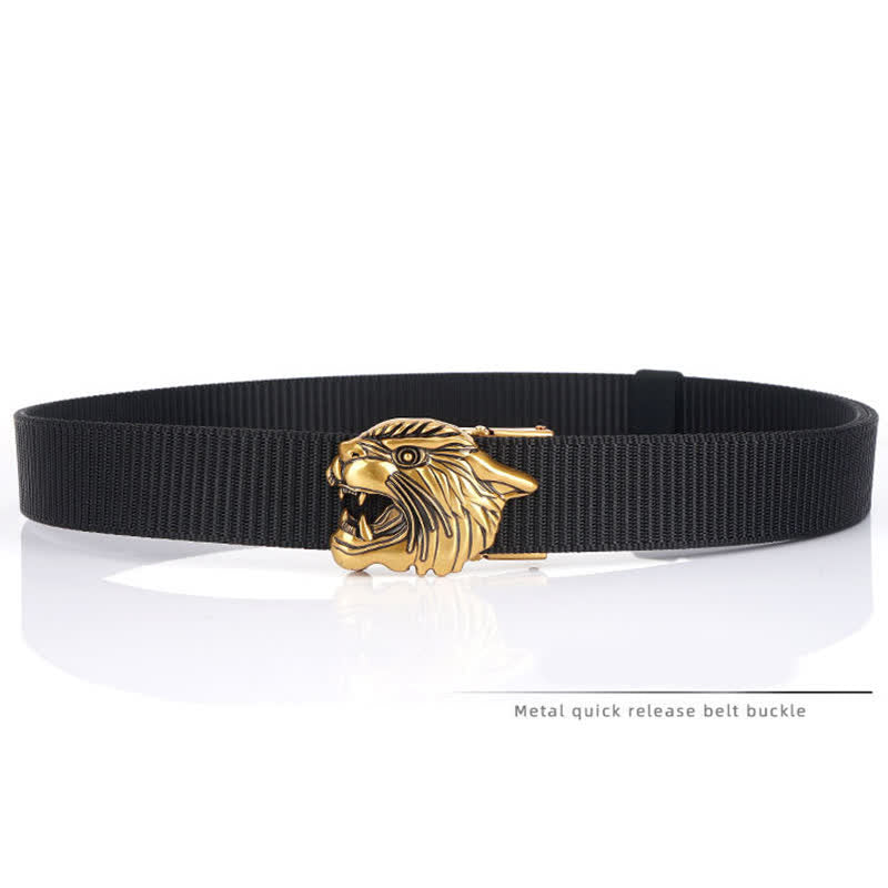 Men's Roaring Tiger Head Nylon Belt - image 5