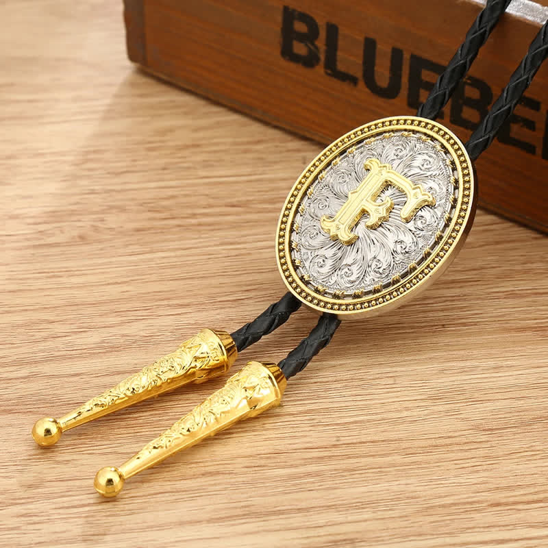 Western Cowboy Shirt Accessory Alphabet A To Z Bolo Tie - F - image 9