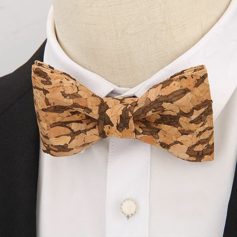 Men's Creative Plain Cork Wooden Bow Tie - image 5