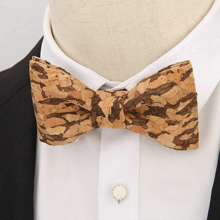 Men's Creative Plain Cork Wooden Bow Tie - image 5