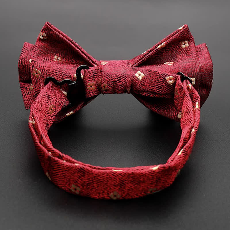 Men's Red Fragrant Tiny Flowers Bow Tie - image 6
