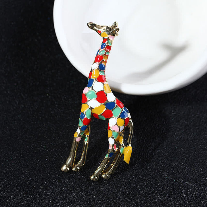 Women's Cartoon Glossy Enamel Giraffe Brooch - image 4