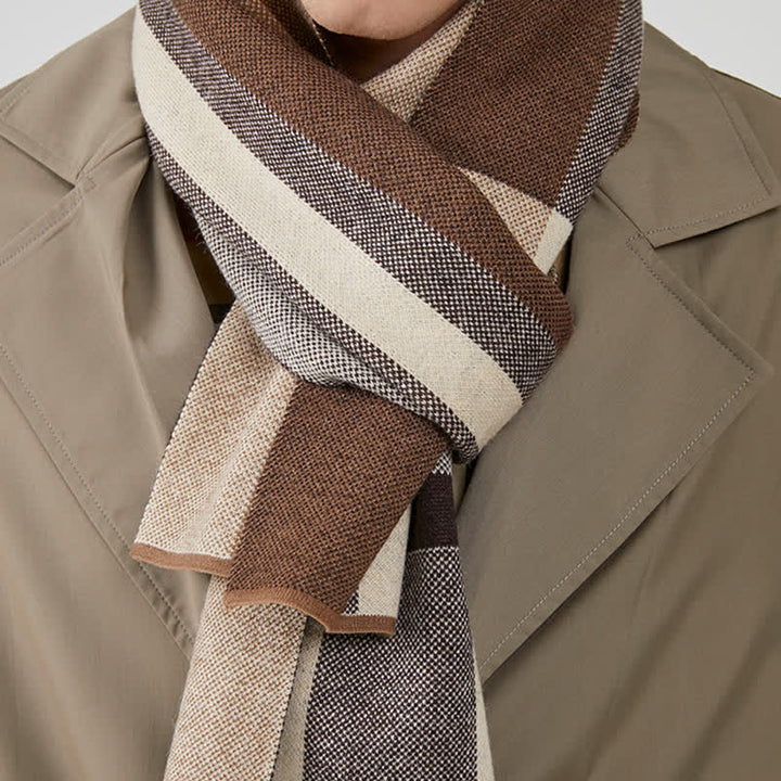 Men's Winter Classical Warm Plaid Stripe Scarf - image 1