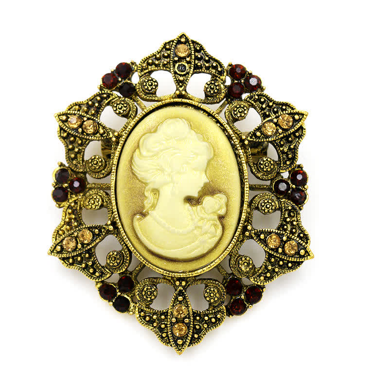 Women's Classic Cameo Victorian Brooch - Gold - image 4
