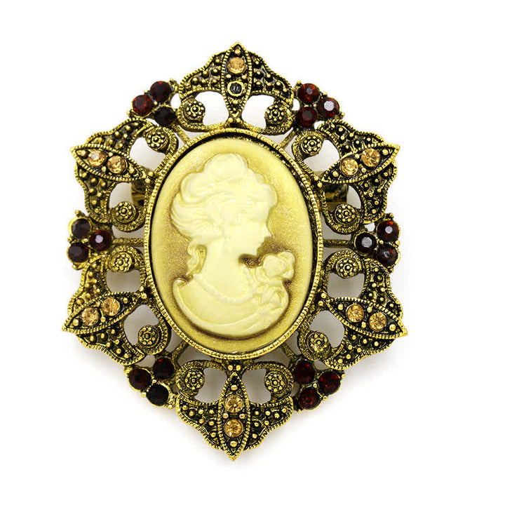 Women's Classic Cameo Victorian Brooch - Gold - image 4