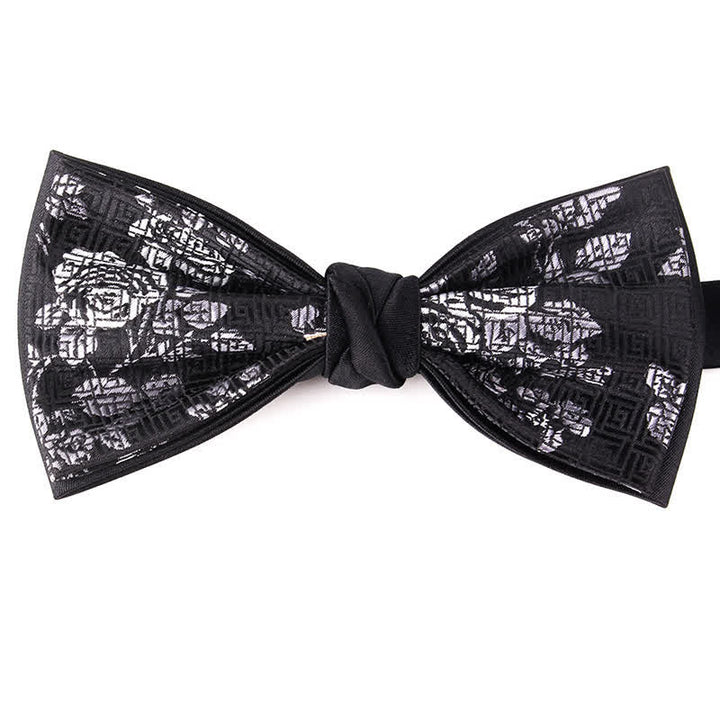 Men's Elegant Floral Botanical Bow Tie - Black - image 20
