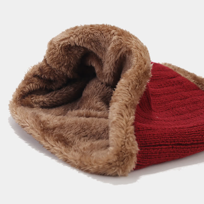 3Pcs Unisex Thickened Twill Knit Hat Scarf Gloves Set - image 6