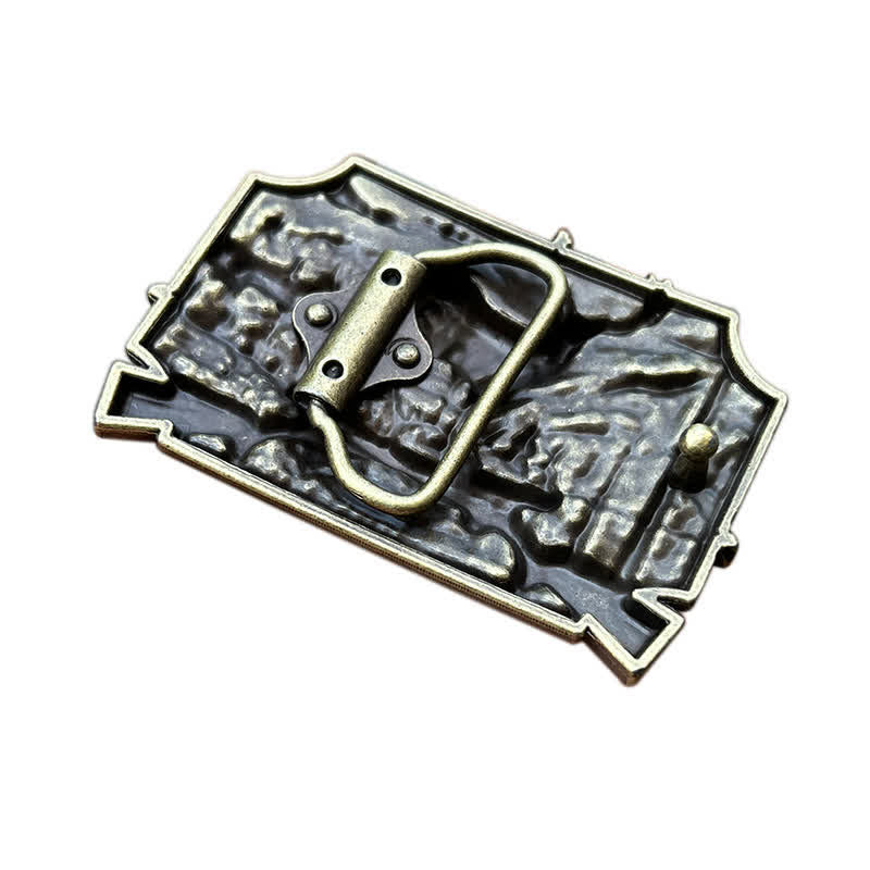 Men's DIY Deer Shotgun Hunter Buckle Leather Belt - image 1