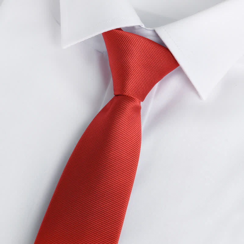 Men's Solid Color Zipper Tie Adjustable Necktie - Red - image 1