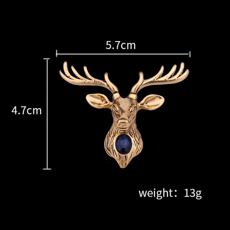 Men's Majestic Blue Gem Deer Brooch - image 4