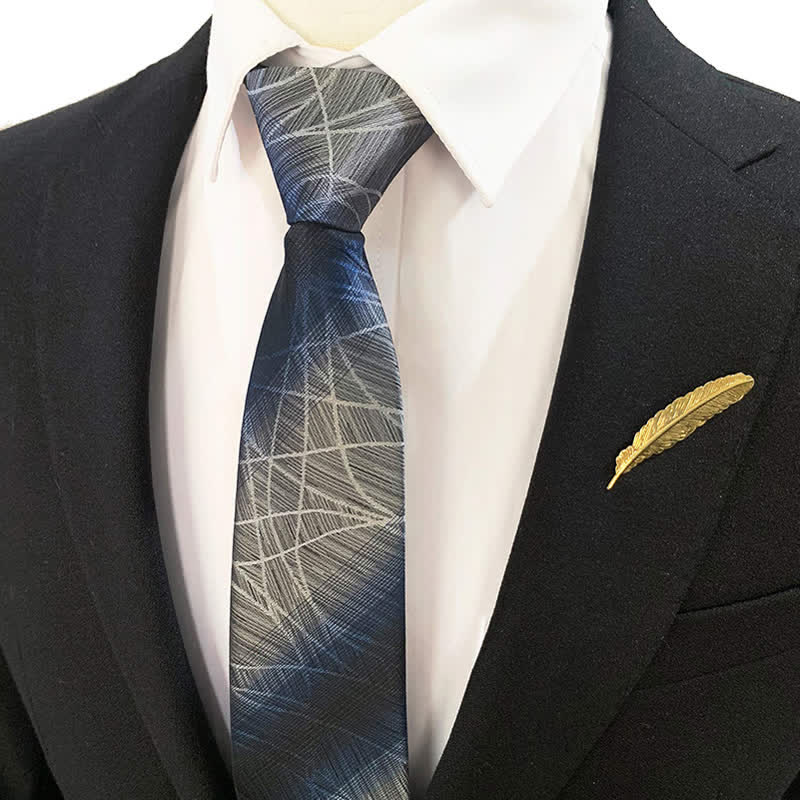 Men's Blue-Gray Zipper Tie Horizon Necktie - image 7