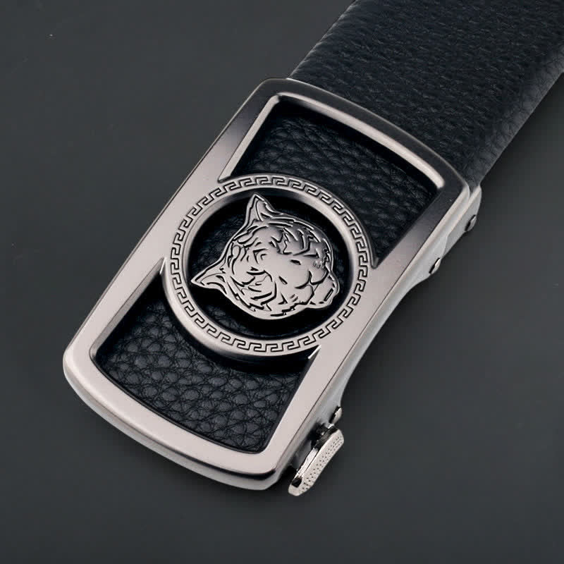 Men's DIY Tiger Head Automatic Buckle Leather Belt - Tiger - Without Belt - image 0