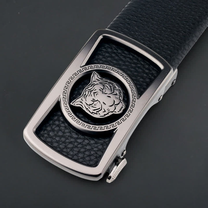 Men's DIY Tiger Head Automatic Buckle Leather Belt - Tiger - Without Belt - image 0