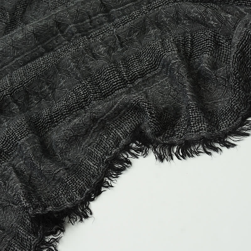 Men's Versatile Diamond Plaid Raw Edge Scarf - image 6