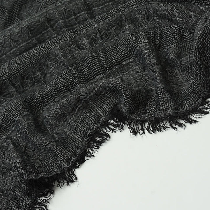 Men's Versatile Diamond Plaid Raw Edge Scarf - image 6