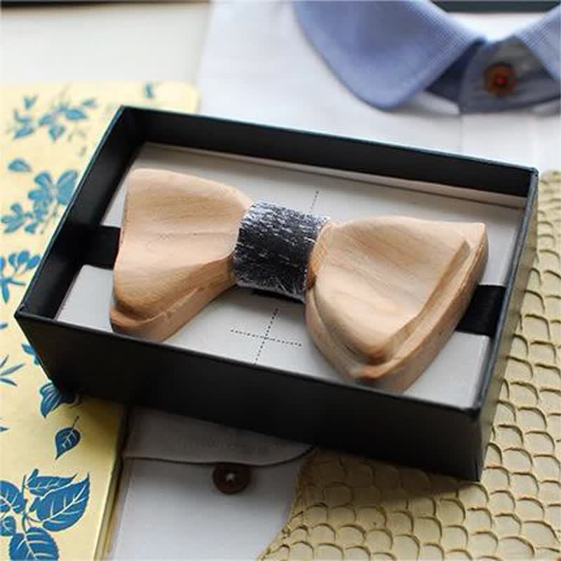 Men's Ice-sharp Layered Wooden Bow Tie - image 1